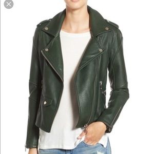 Blank NYC Green Vegan Leather Moro Jacket XS
